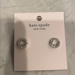 NWT Kate spade spot the spade silver earrings